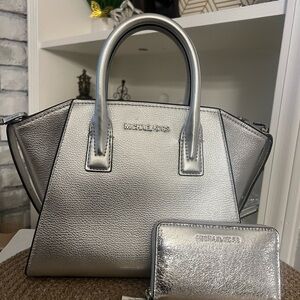 Michael Kors Metallic Silver Satchel